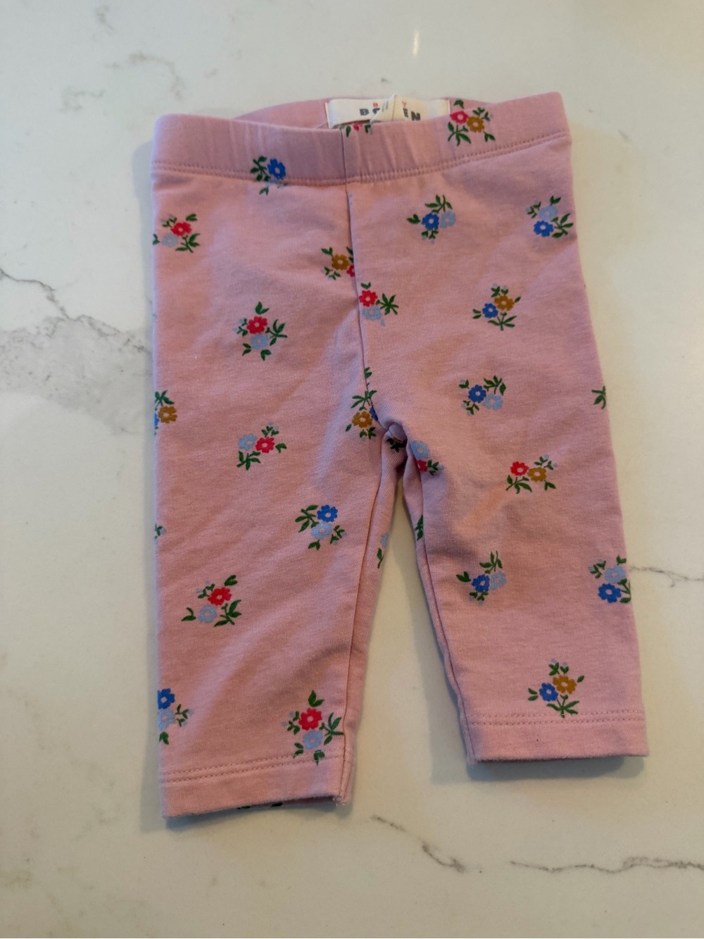 Baby Boden Pink Floral Cotton Leggings